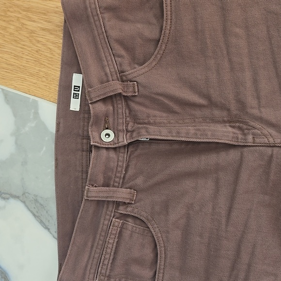 Uniqlo U Cropped Cut Wide Leg Jeans in Brown, Altered, GUC, Comfy Neutrals - Picture 2 of 6